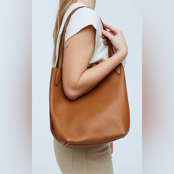 NWOT Madewell The Shopper Tote in Soft Grain Pebbled Leather - Picture 3 of 10